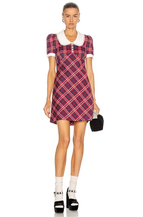 plaid mini dress miu miu|Plaid mini.